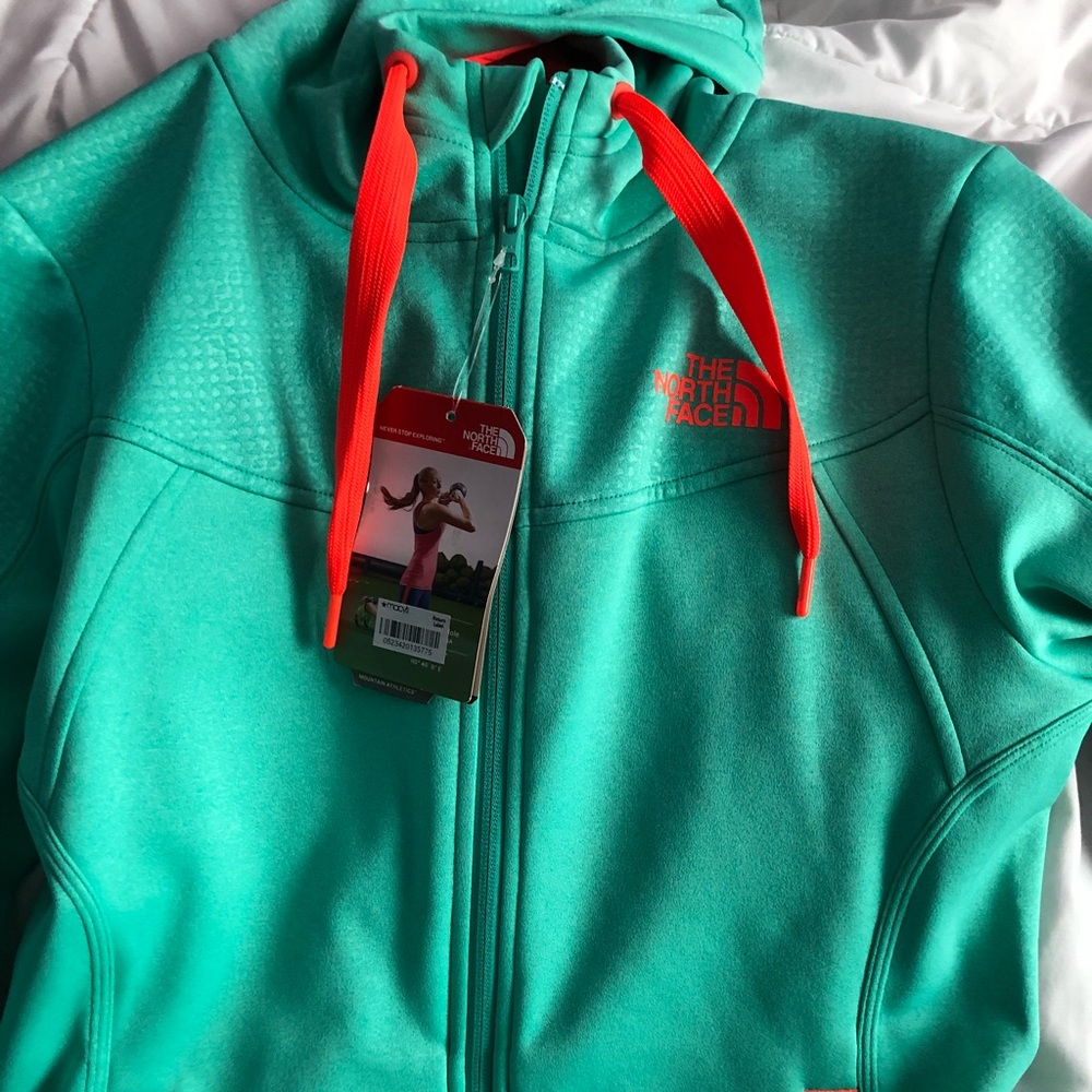 Teal north face sweatshirt